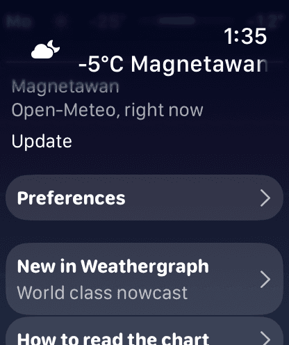 watchOS app Preferences