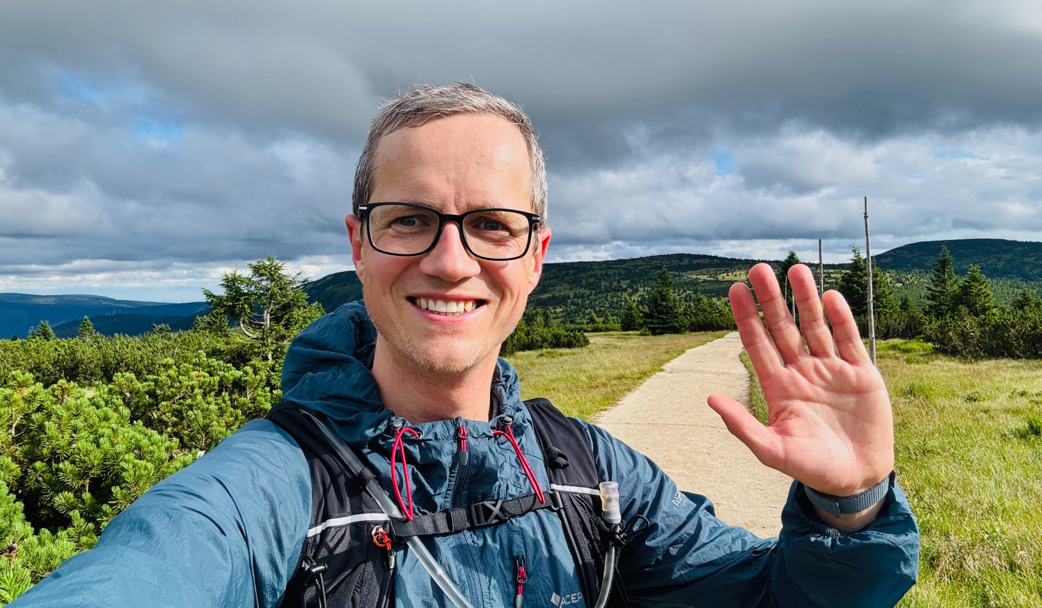 Tomas Kafka, the independent developer of Weathergraph, outdoors in the Giant Mountains.
