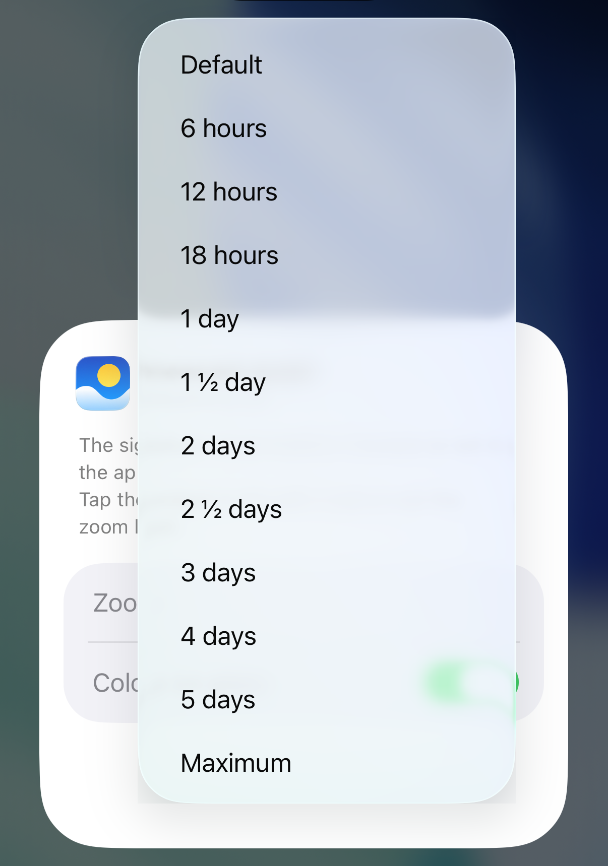 iOS widget zoom options