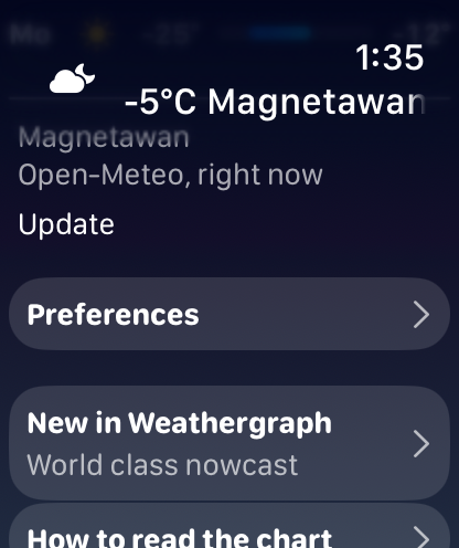 watchOS app Preferences